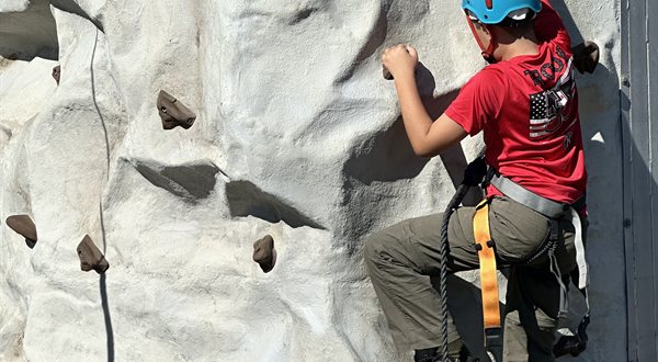 scouts rock climbing wall