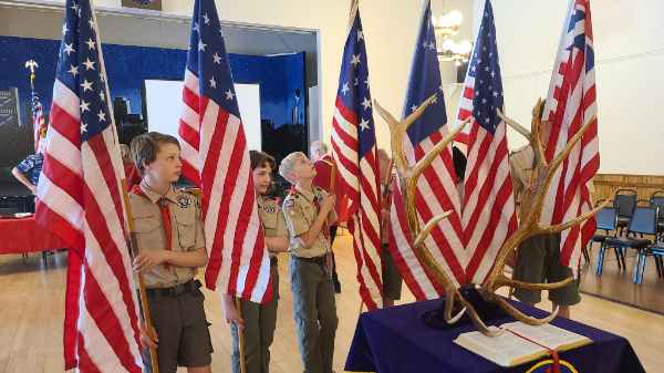 scouts performing flag day ceremony